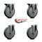 Service Caster 6'' Gray Poly Wheel Swivel Bolt Hole Caster Set with 2 Posi Lock Brakes, 4PK SCC-BH20S614-PPUB-PLB-2-S-2 - alternate 5